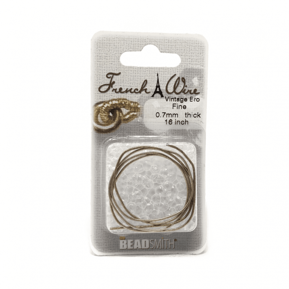 Beadsmith French Wire, Vintage Bronze, Fine 0.7mm x 16in.