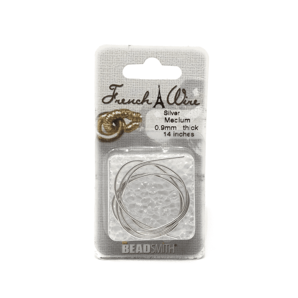 Beadsmith French Wire, Silver, Medium 0.9mm x 14in.