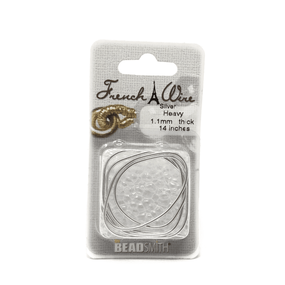 Beadsmith French Wire, Silver, Heavy 1.1mm x 14in.