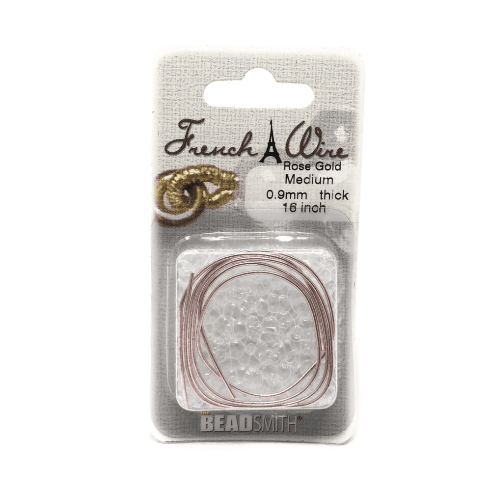 Beadsmith French Wire, Rose Gold, Medium 0.9mm x 16in.