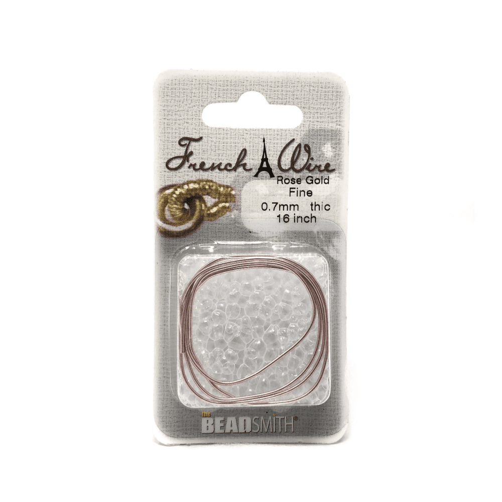 Beadsmith French Wire, Rose Gold, Fine 0.7mm x 16in.