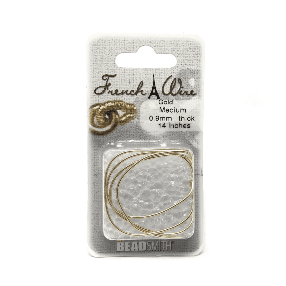 Beadsmith French Wire, Gold, Medium 0.9mm x 14in.