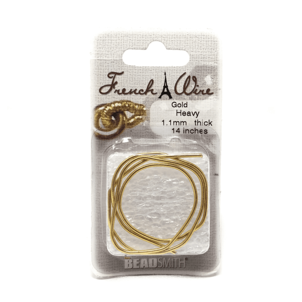 Beadsmith French Wire, Gold, Heavy 1.1mm x 14in.