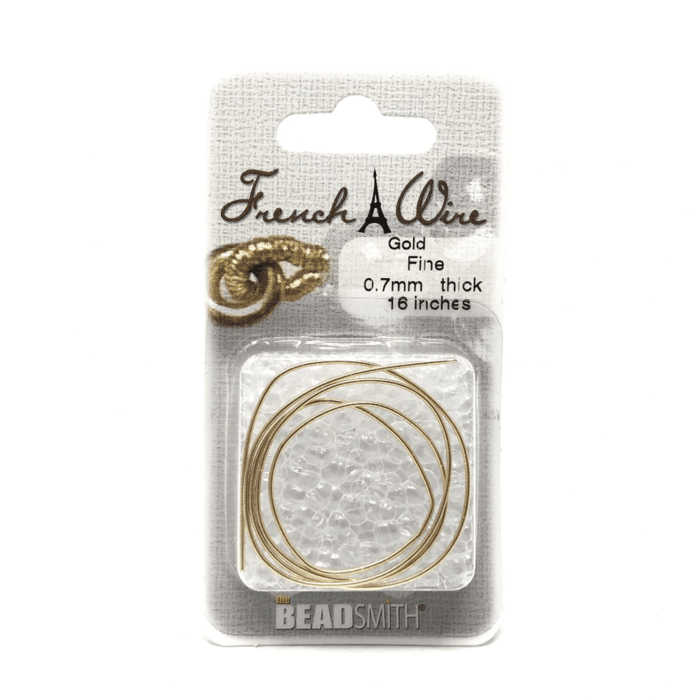 Beadsmith French Wire, Gold, Fine 0.7mm x 16in.