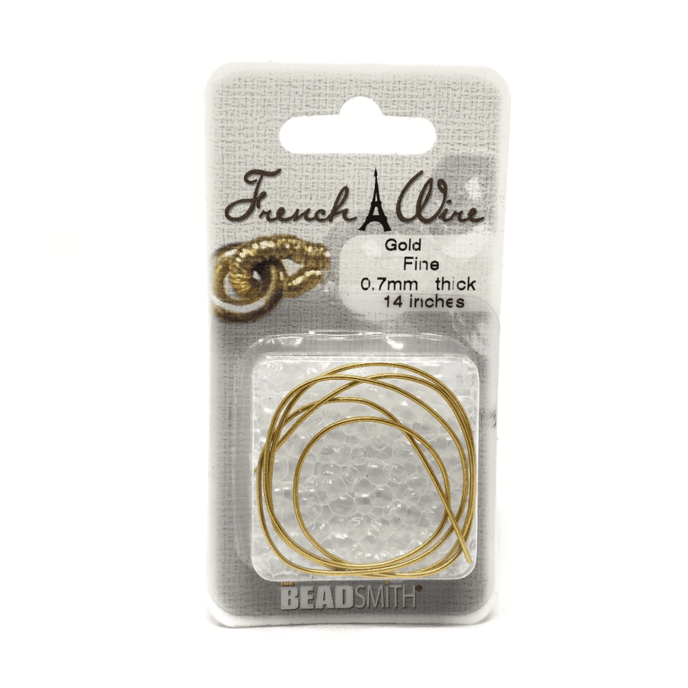Beadsmith French Wire, Gold, Fine 0.7mm x 14in.