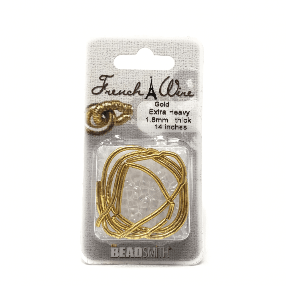 Beadsmith French Wire, Gold, Extra Heavy 1.8mm x 14in.
