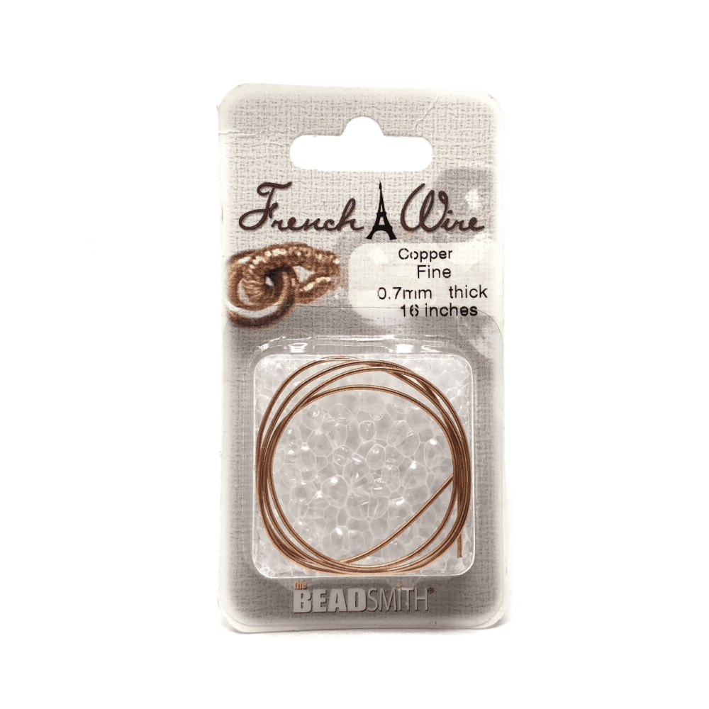 Beadsmith French Wire, Copper, Fine 0.7mm x 16in.
