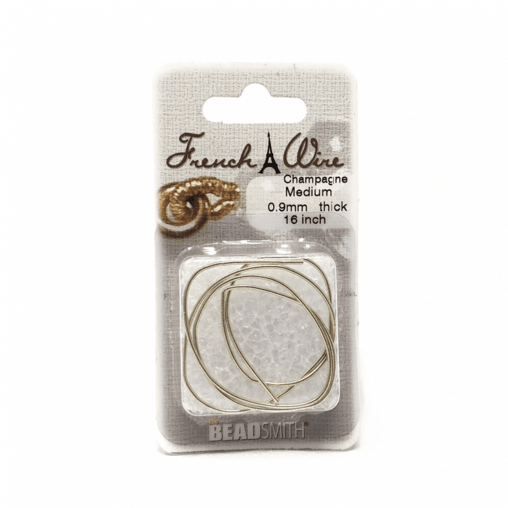 Beadsmith French Wire, Champagne, Medium 0.9mm x 16in.