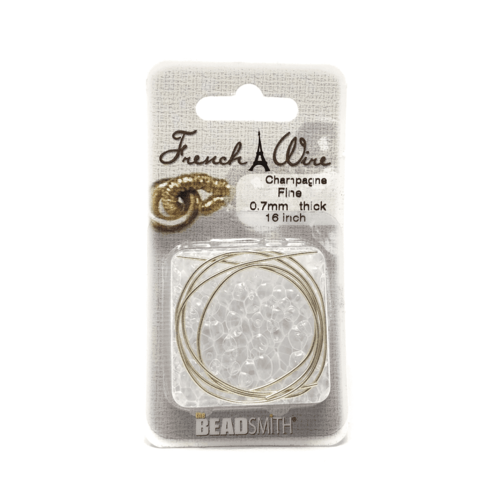 Beadsmith French Wire, Champagne, Fine 0.7mm x 16in.