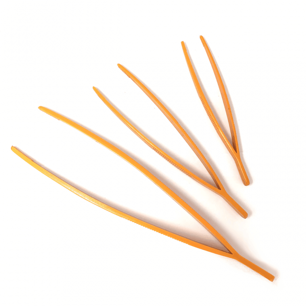 Bowed Shape Plastic Tweezers Set