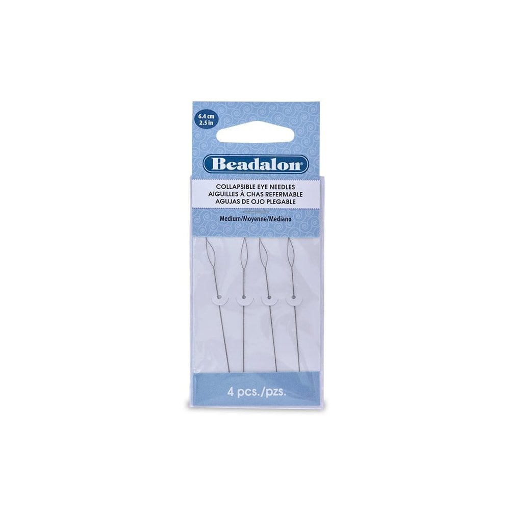 Beadalon Collapsible Eye Needles, Medium, 4pcs