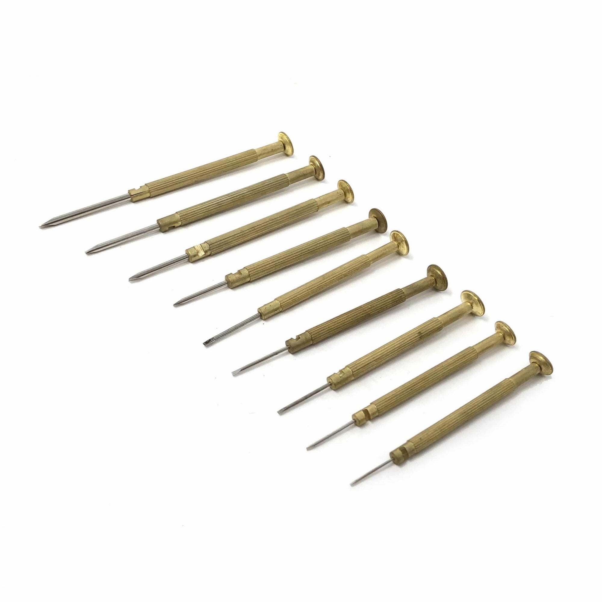 Brass Watchmaker's Screwdriver Set of 9