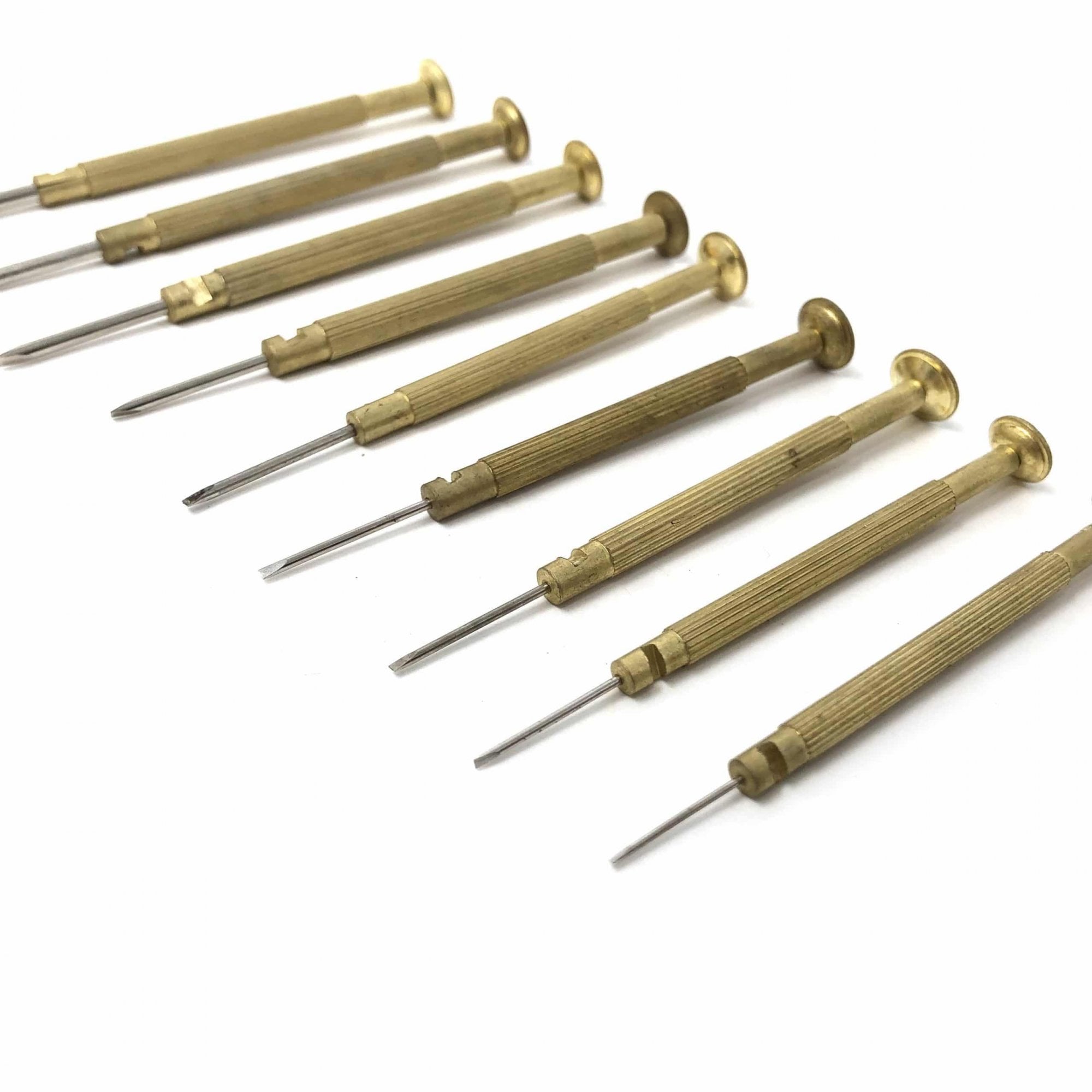 Brass Watchmaker's Screwdriver Set of 9
