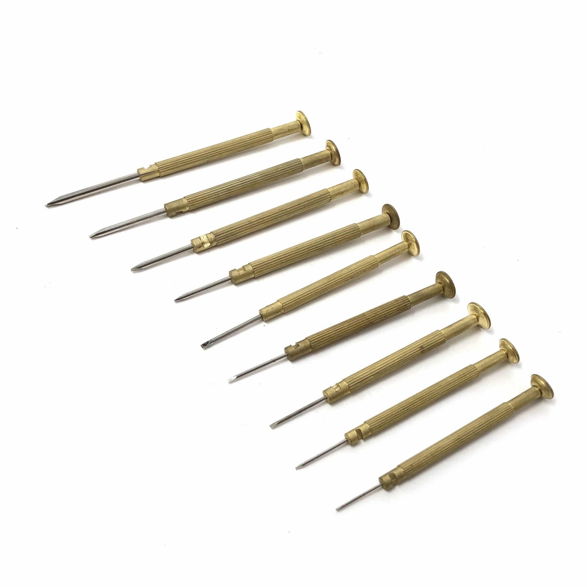 Brass Watchmaker's Screwdriver Set of 9