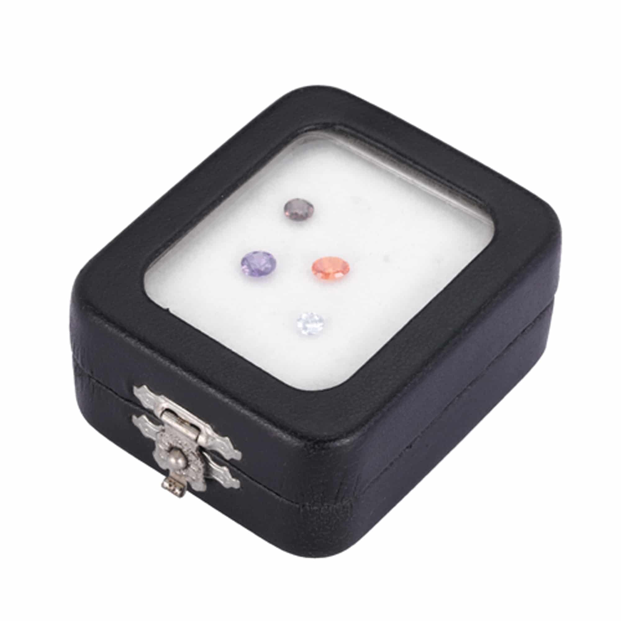 Black Leather Gemstone Display Box