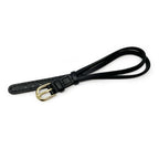 Black Leather Cordette Watch Strap with Gold Plated Buckle