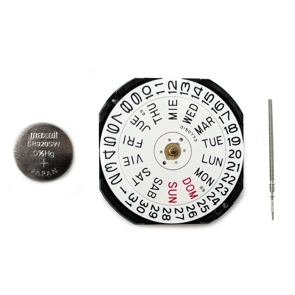 Hattori VX43 Quartz Watch Movement (Day & Date at 3h)