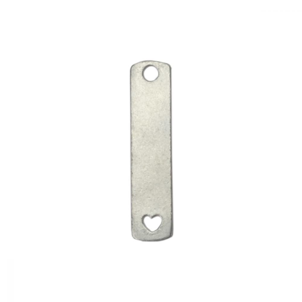 ImpressArt Pewter Rectangle with Heart Stamping Blanks, 4 Pack