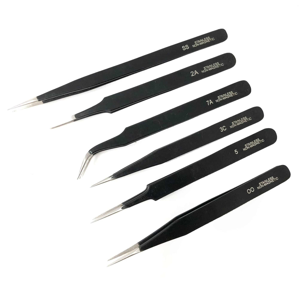Epoxy Coated Tweezers Set of 6