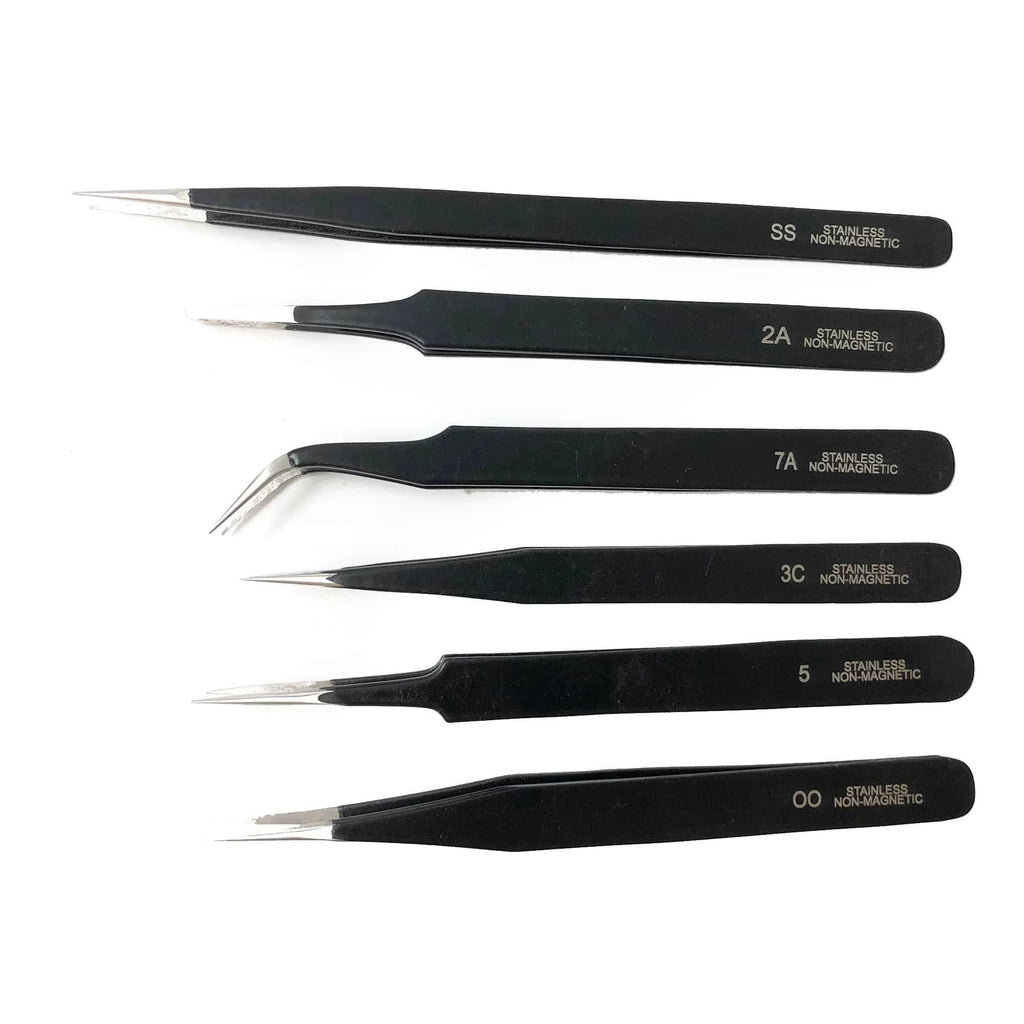 Epoxy Coated Tweezers Set of 6