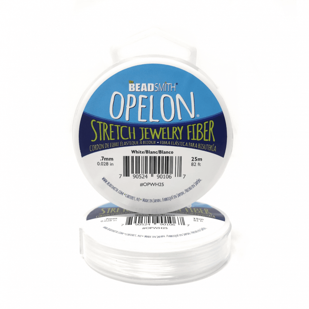 Beadsmith Opelon Elastic Stretch Cord 0.7mm x 25m - White