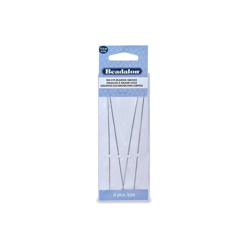 Big Eye Beading Needles, 4.5 in, 11.4 cm, 4 pc