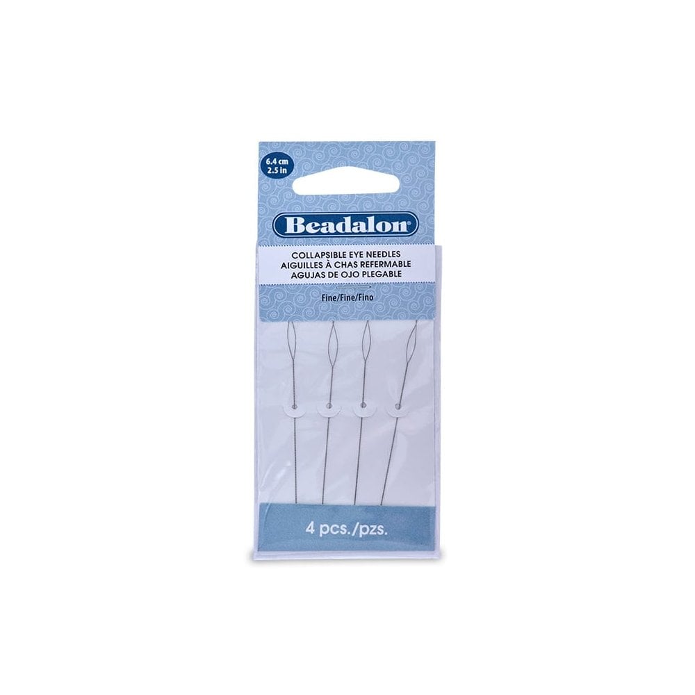 Beadalon Collapsible Eye Needles, Fine, 4pcs