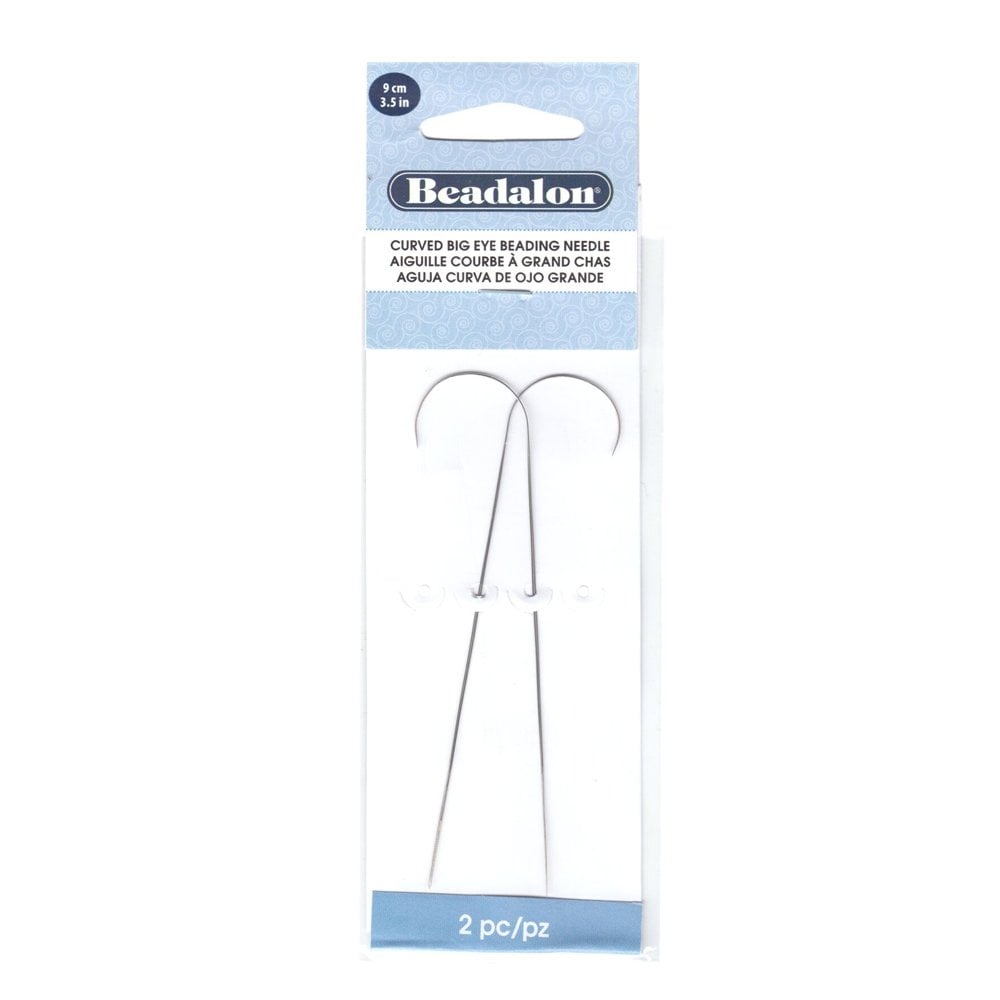 Beadalon Big Eye Curved Beading Needle, 9cm, 2 Pack