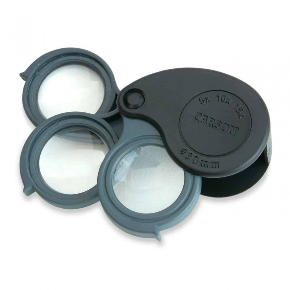 Carson TriView Portable Folding Loupe Magnifier Larger Magnifications