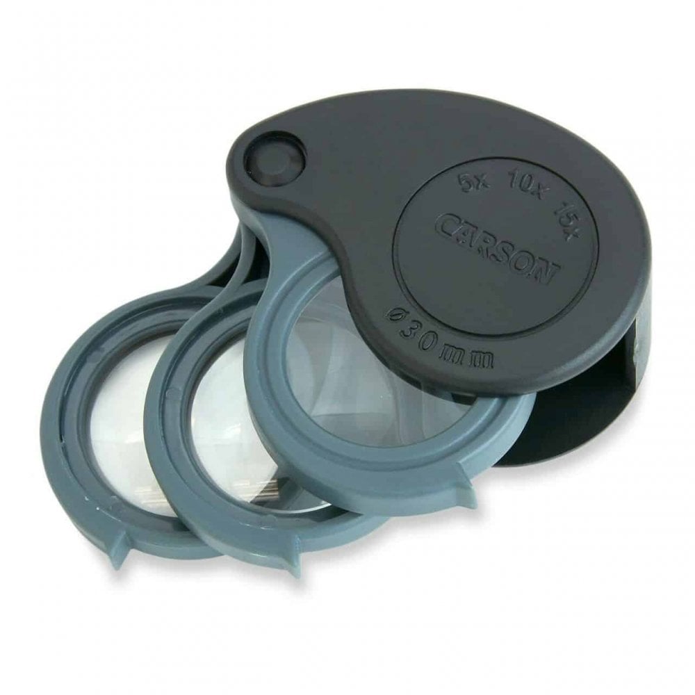 Carson TriView Portable Folding Loupe Magnifier Larger Magnifications