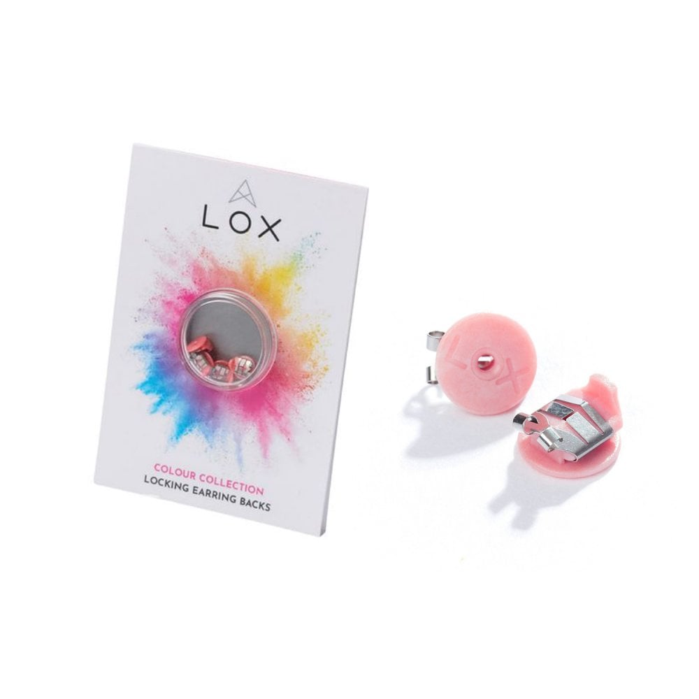 LOX Pink Hypo-Allergenic Secure Earring Backs