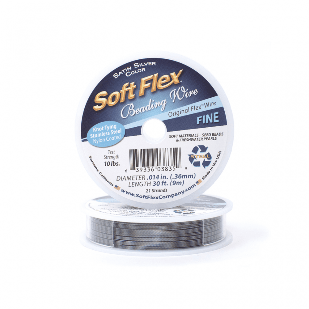 Soft Flex Beading Wire - Fine 21 Strand Satin Silver