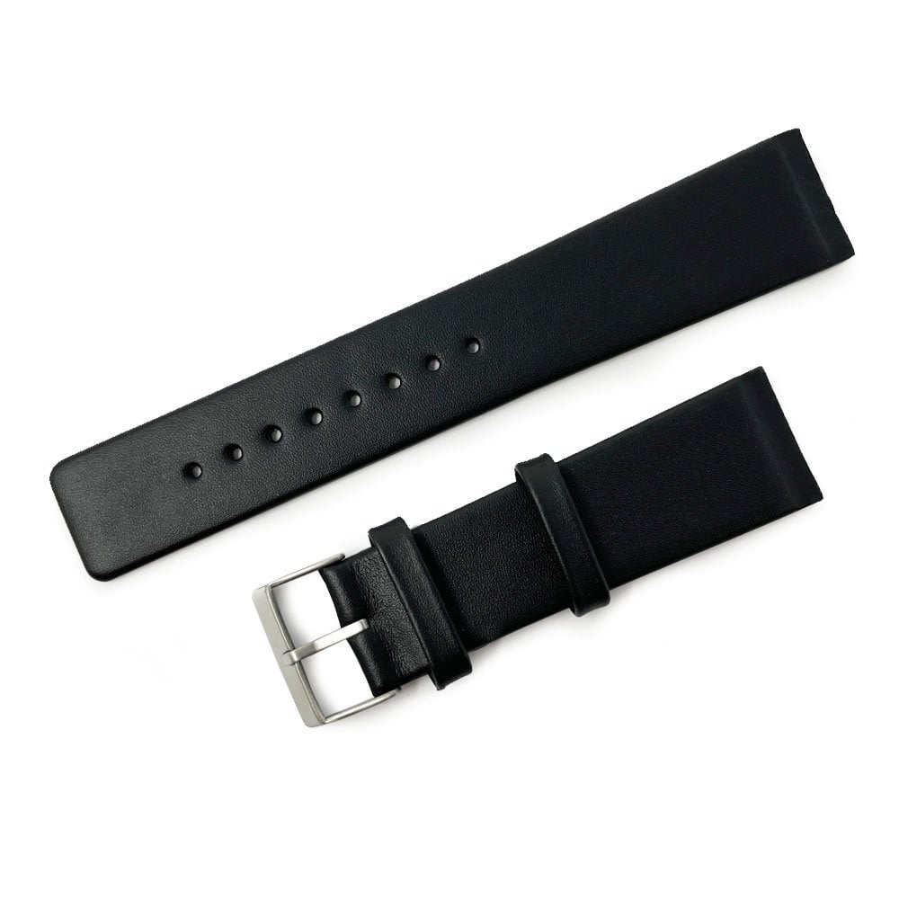 Black Leather Skagen Style Watch Strap, 22mm Fitting
