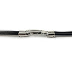Black Leather Cordette Butterfly Strap with Stainless Steel Buckle