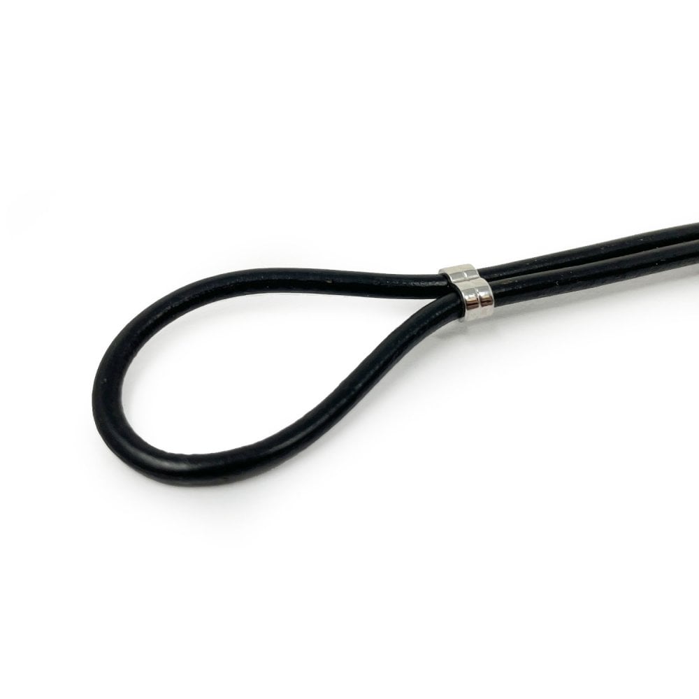 Black Leather Cordette Butterfly Strap with Stainless Steel Buckle