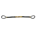 Black Leather Cordette Butterfly Strap with Gold Plated Buckle