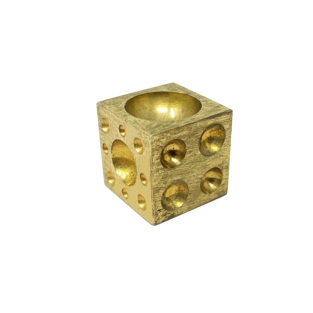 25mm Brass Dapping Cube with 37 Domes