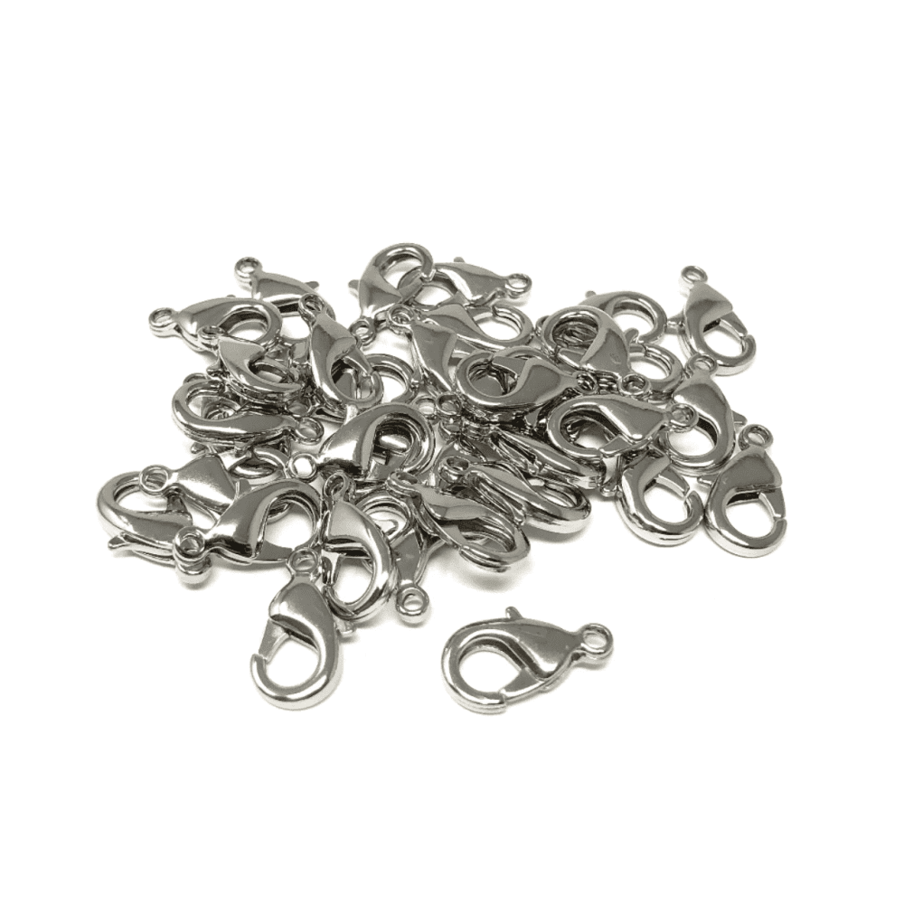 Nickel Plated Lobster Claw 15mm - Pack of 36
