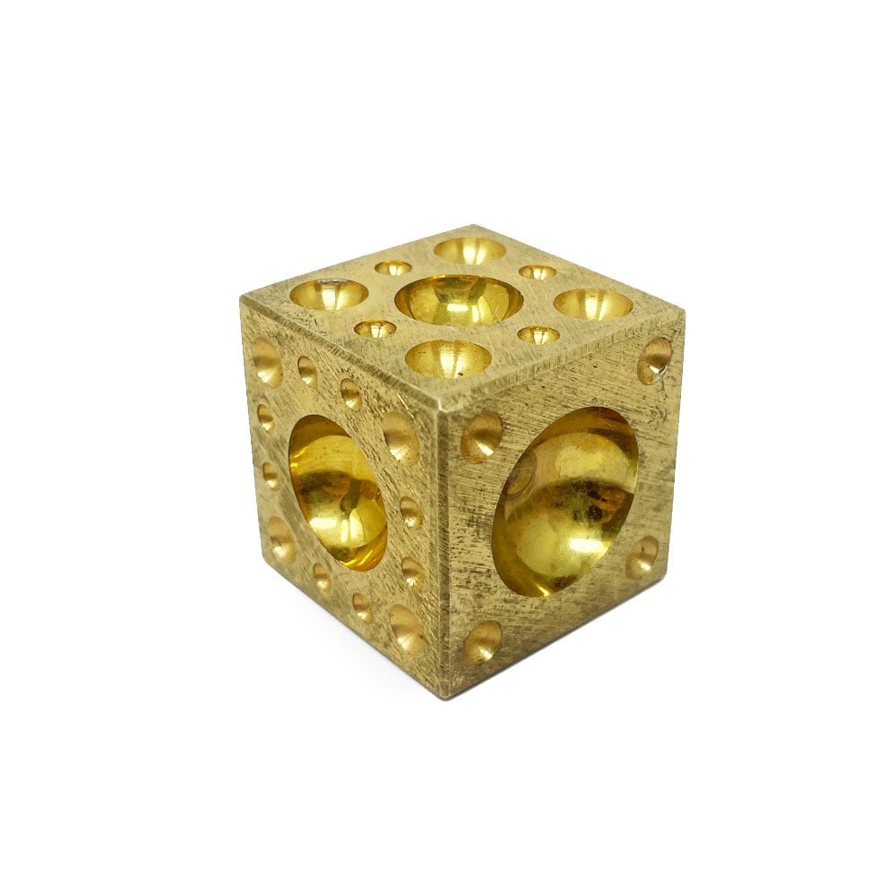 30mm Brass Dapping Cube with 45 Domes