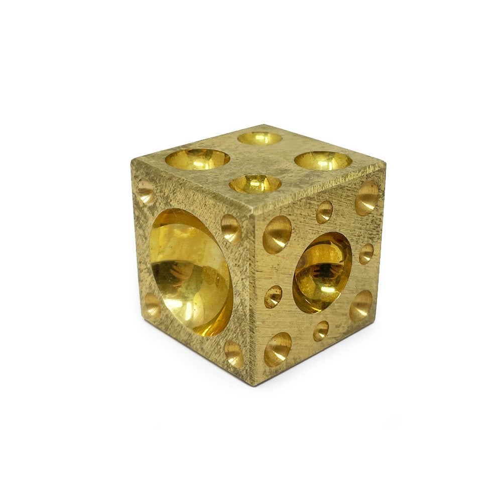 30mm Brass Dapping Cube with 45 Domes