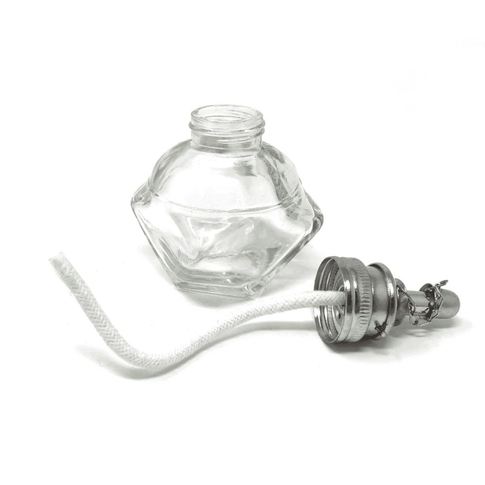 Glass Spirit Alcohol Lamp & Thin Wick