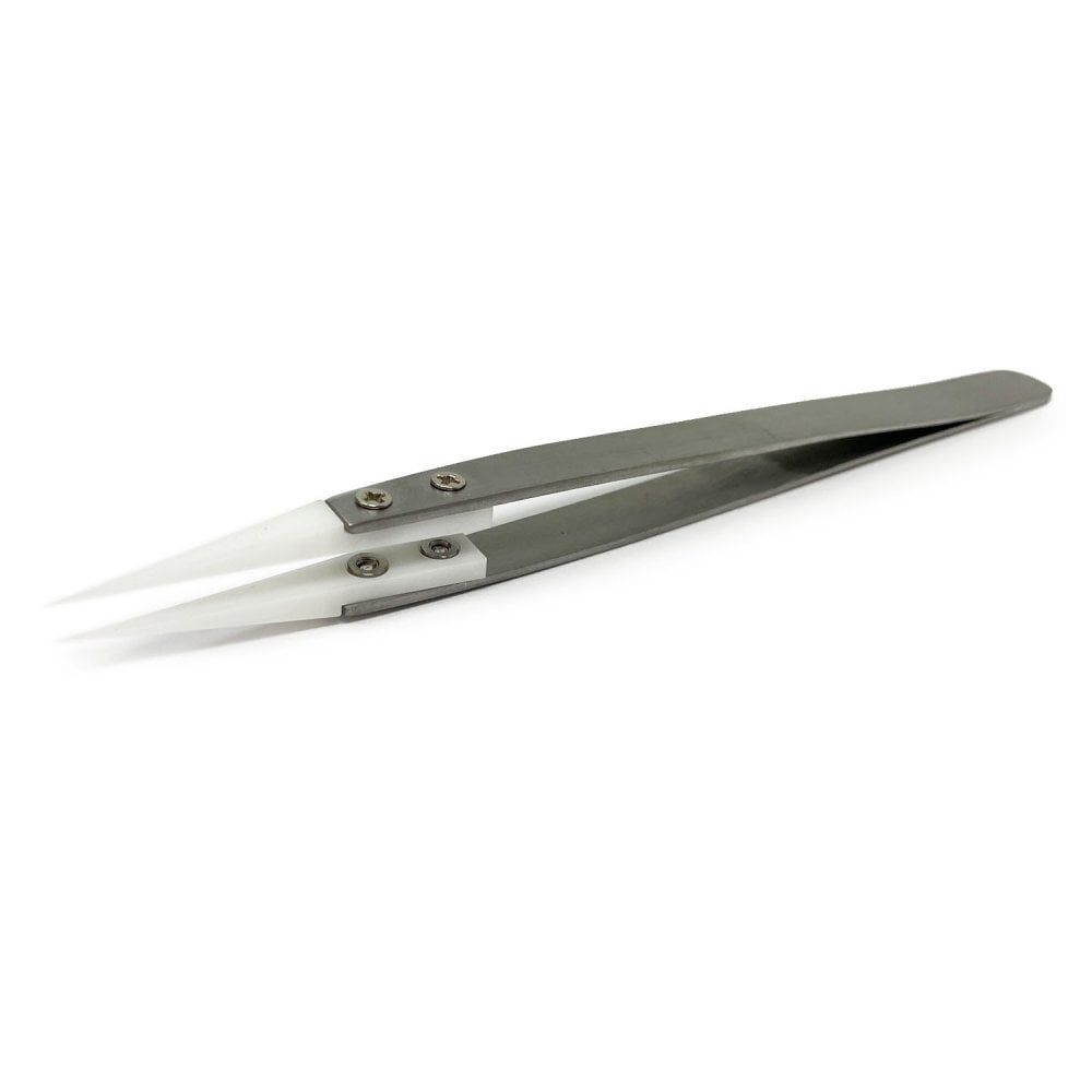 Ceramic Tipped Soldering Tweezers, Straight