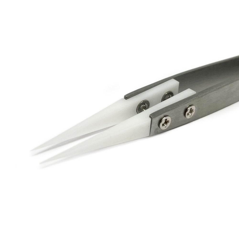 Ceramic Tipped Soldering Tweezers, Straight