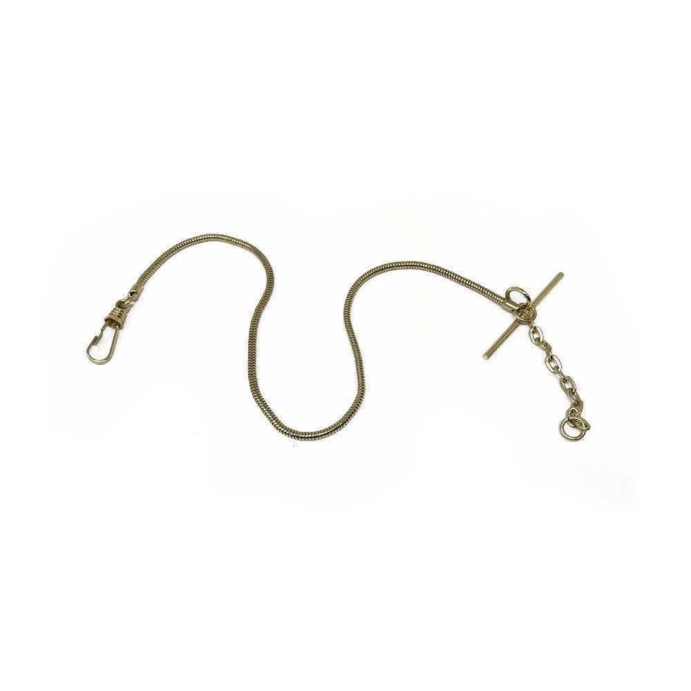 Snake Albert Pocket Watch Chain - Gold