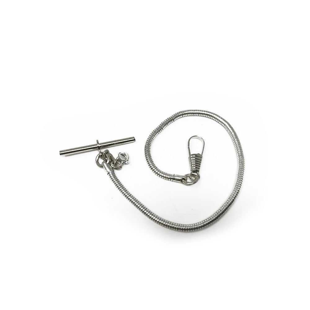 Snake Albert Pocket Watch Chain - Silver