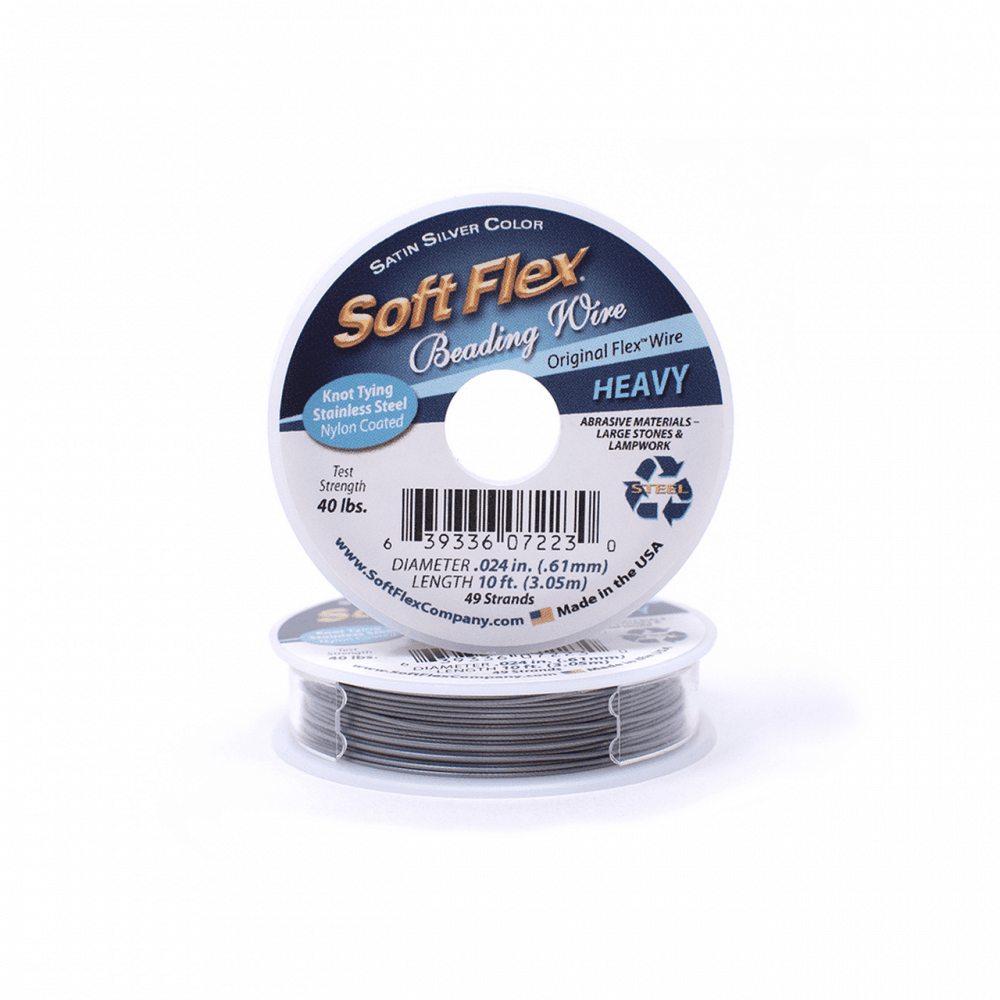 Soft Flex Beading Wire – Heavy 49 Strand Satin Silver