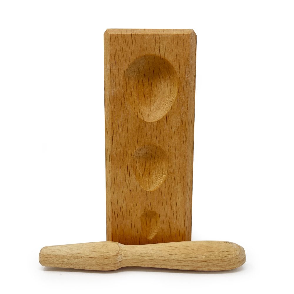 Multi-Shape Wooden Dapping Block with Punch