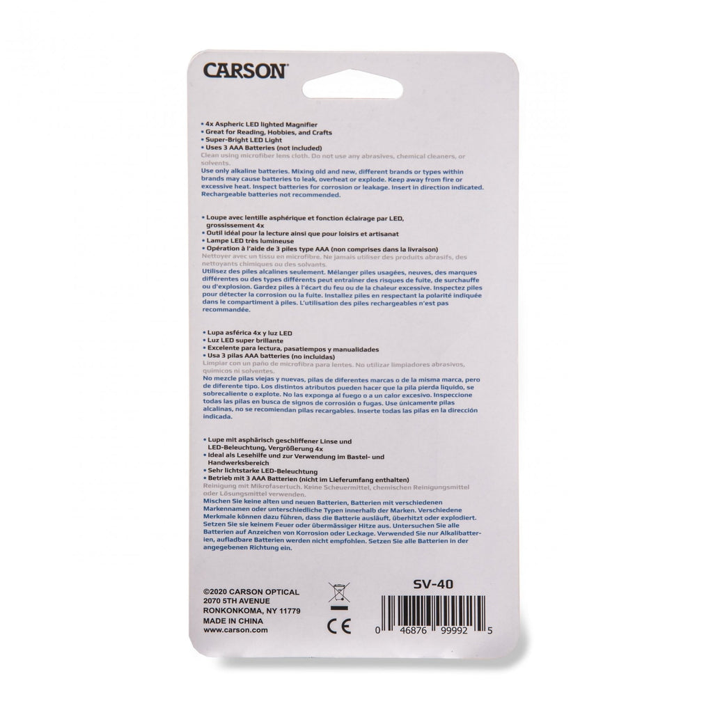 Carson Illuminated Handheld LED 4x Magnifier