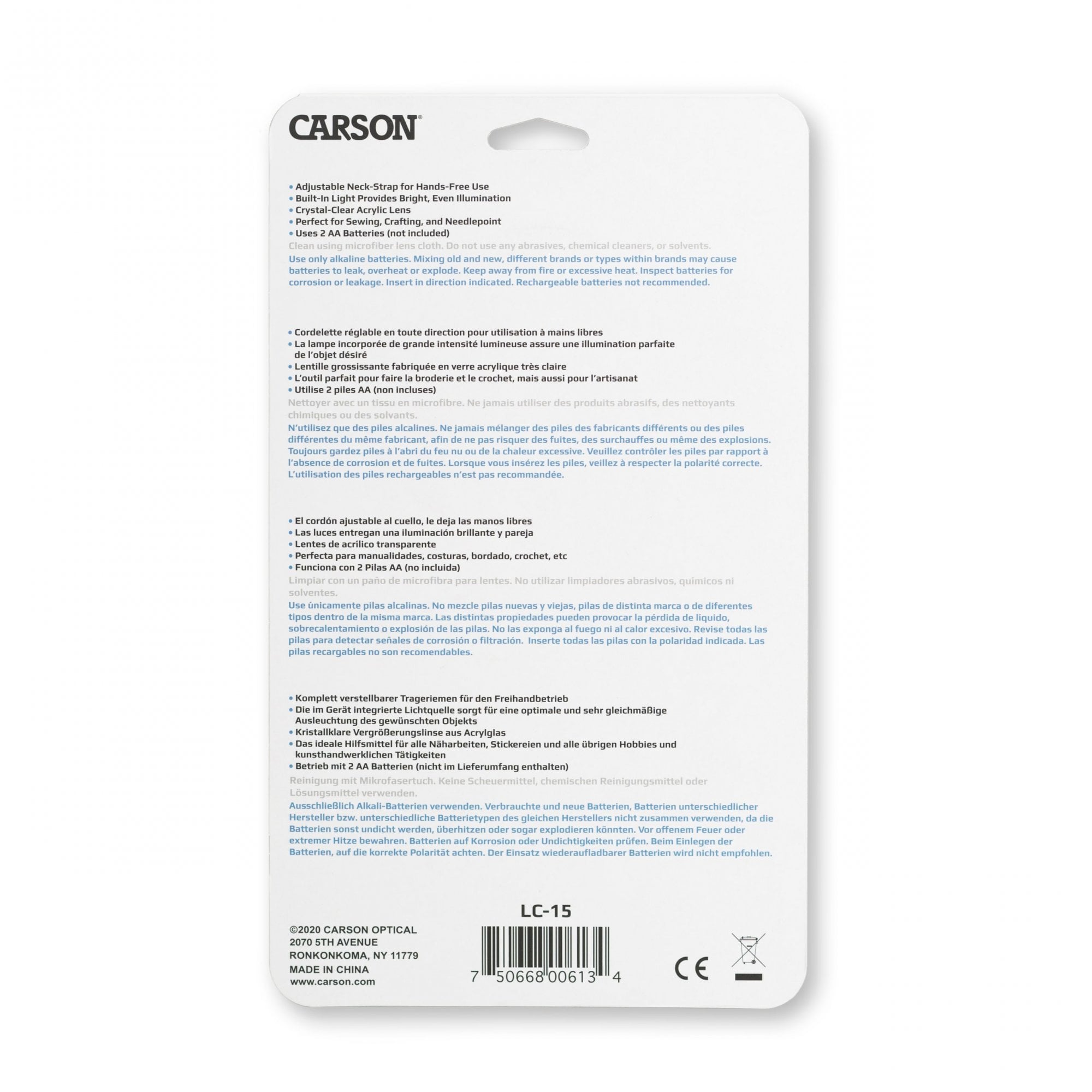 Carson Crafter's Hands-Free LED 2x Magnifier