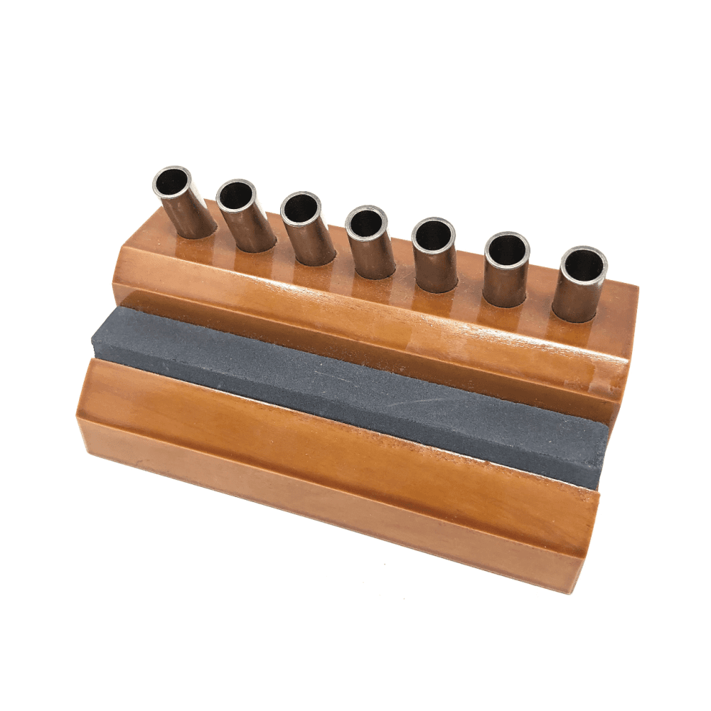 Wooden Screwdriver Stand & Sharpening Stone
